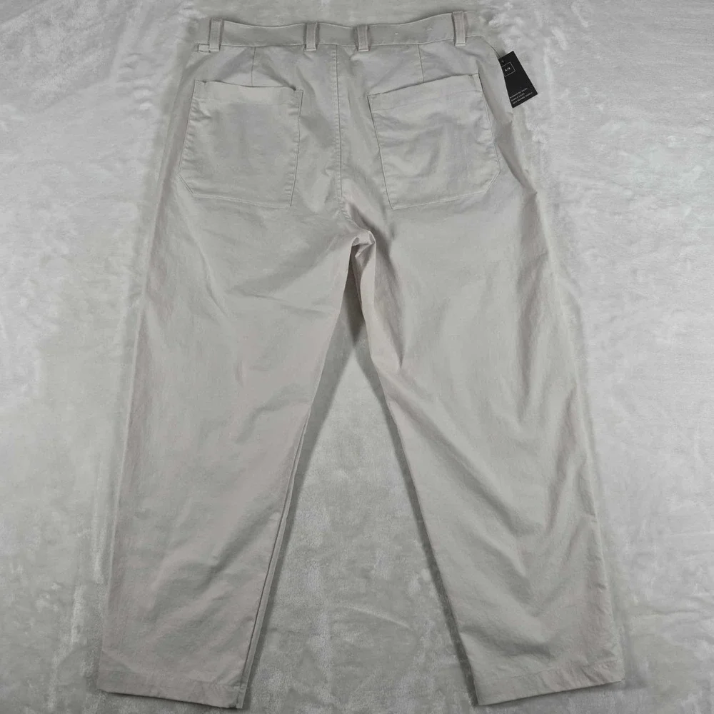 Lululemon Relaxed Tapered Trouser Pants Men's 34x26‎ White Twill Casual LM5AN1S